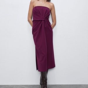 Zara New Draped Chic Dress